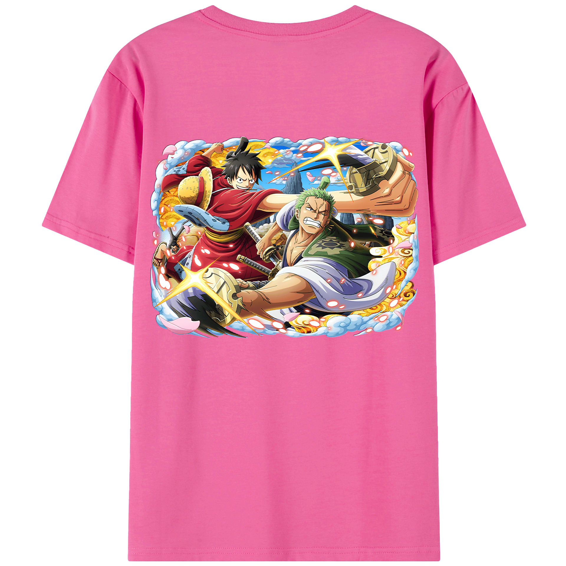 ワンピース モンキー・D・ルフィ ONE PIECE Monkey D. Luffy レディース半袖Tシャツ(バックプリント)